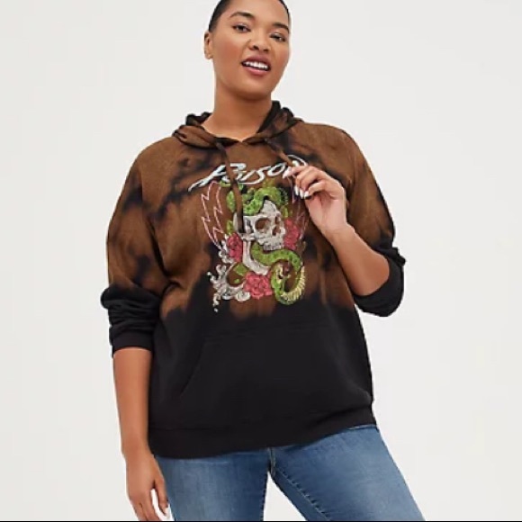 💀 NWT 2X POISON SKULL 💀& 🌹 ROSES HOODIE SWEATSHIRT - Picture 8 of 14